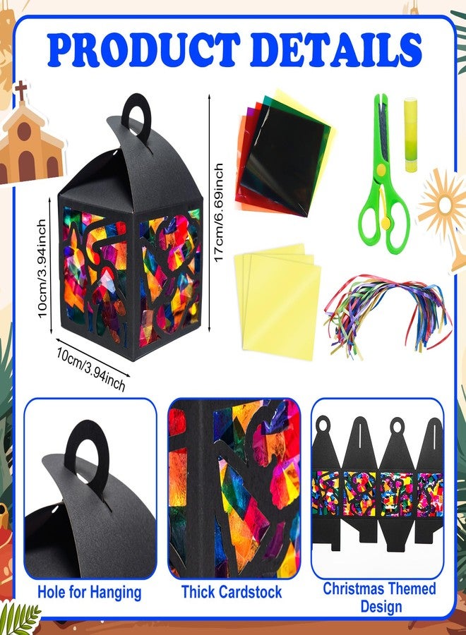 EggSun 16 Sets Christmas Lantern Suncatchers Craft Kit for Kids Ornaments Stained Glass Window Arts and Crafts Kit for Classroom Holiday Projects Home Party Favors Decorations Ages 4 8 12 - Image 3